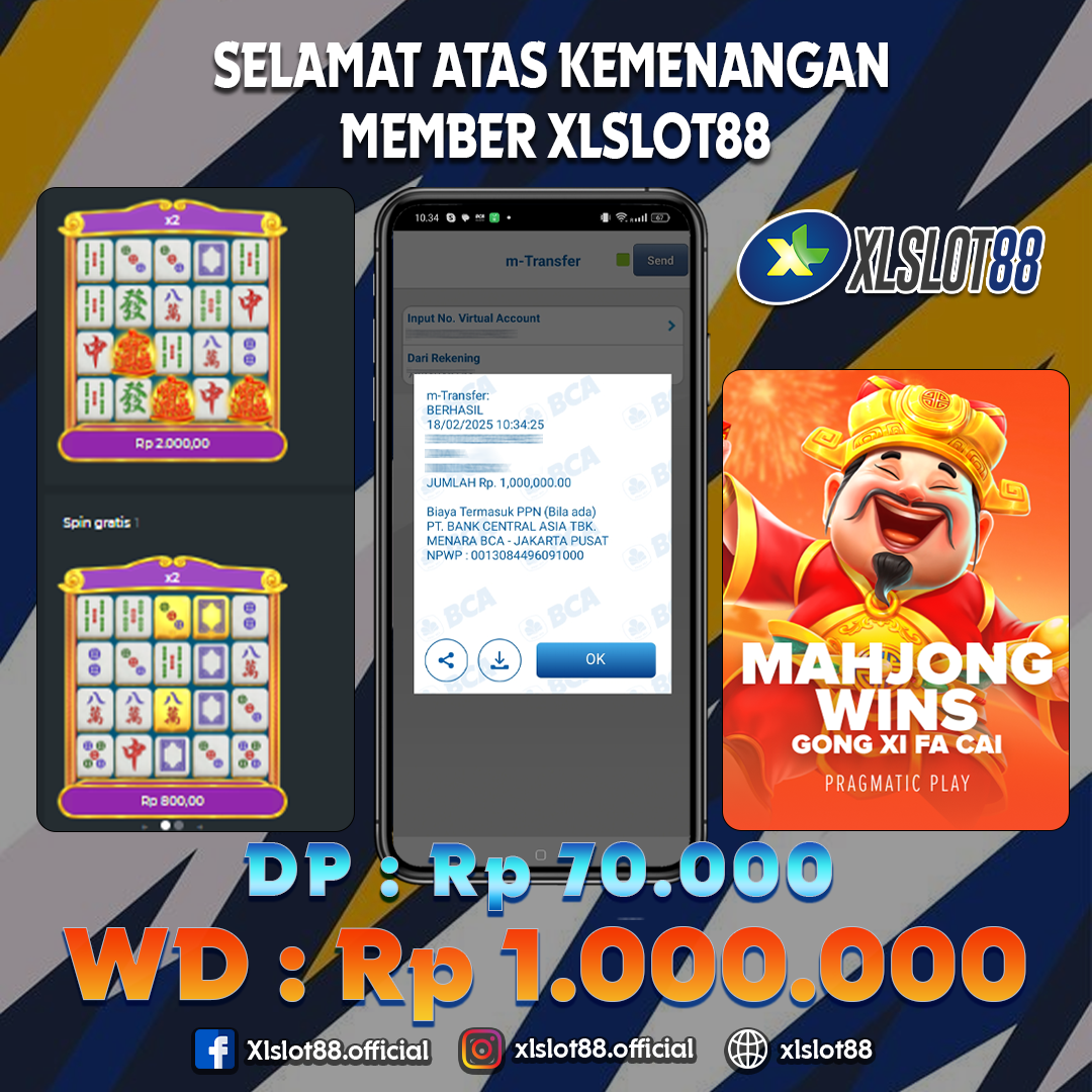 SELAMAT ATAS KEMENANGAN MEMBER XLSLOT88