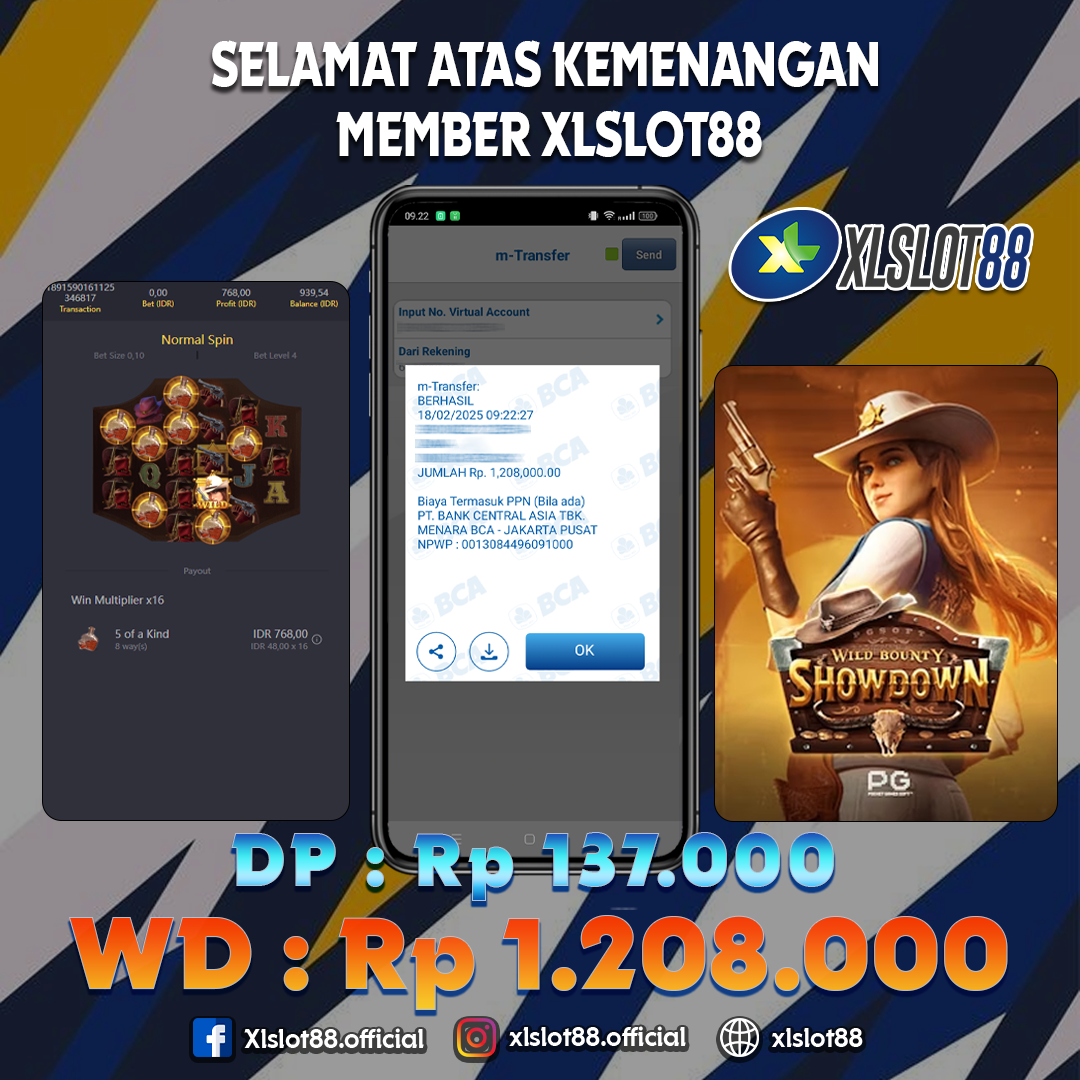 SELAMAT ATAS KEMENANGAN MEMBER XLSLOT88