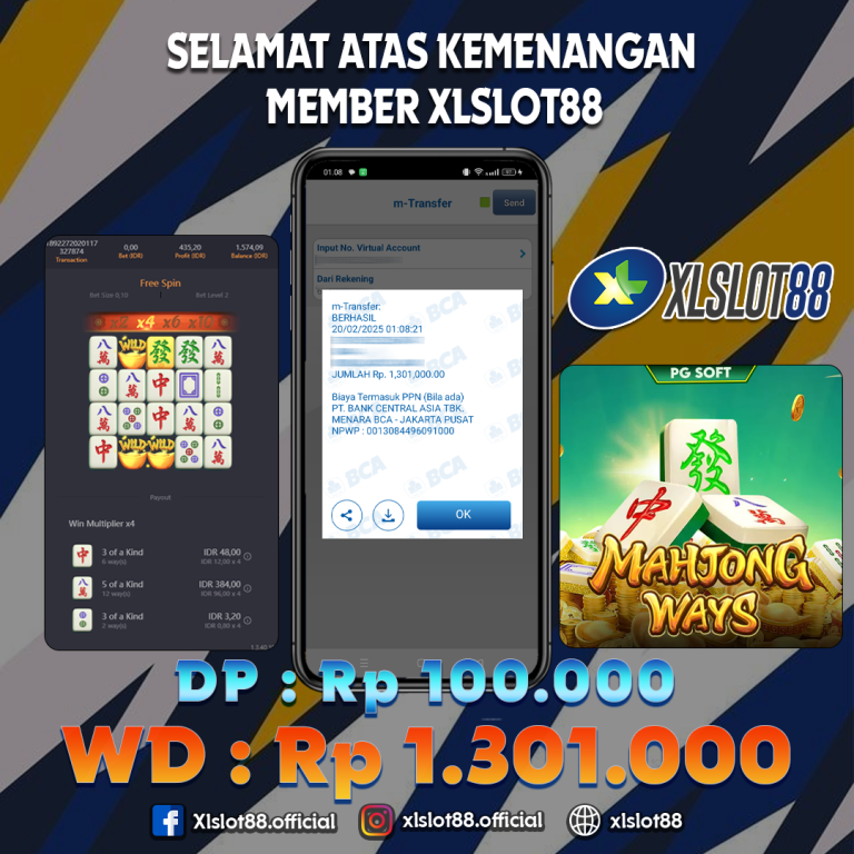 SELAMAT ATAS KEMENANGAN MEMBER XLSLOT88