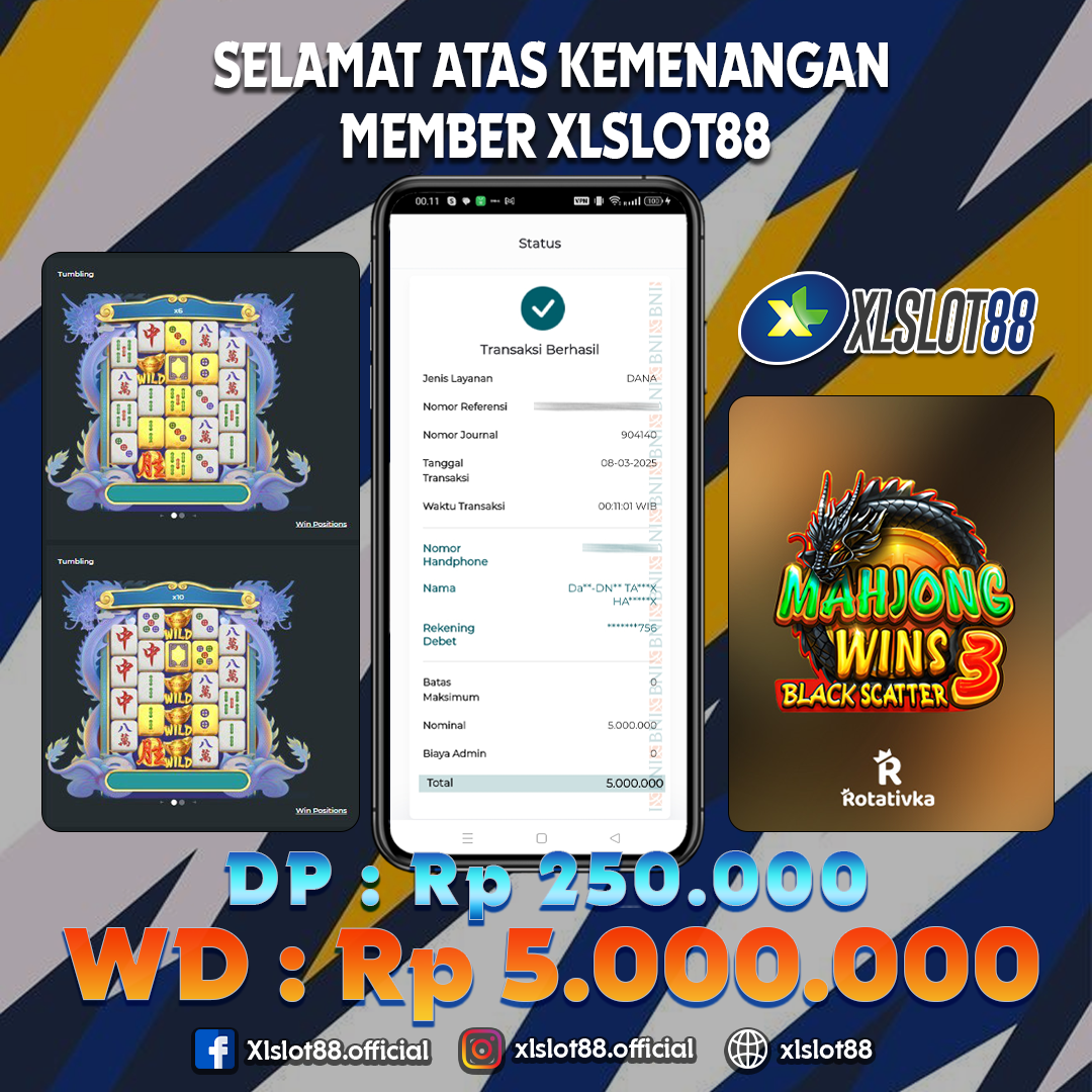 SELAMAT ATAS KEMENANGAN MEMBER XLSLOT88