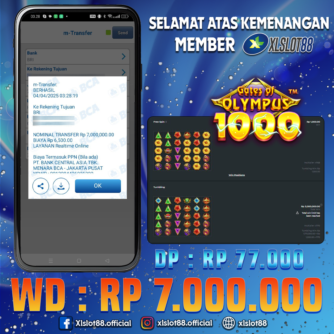 SELAMAT ATAS KEMENANGAN MEMBER XLSLOT88