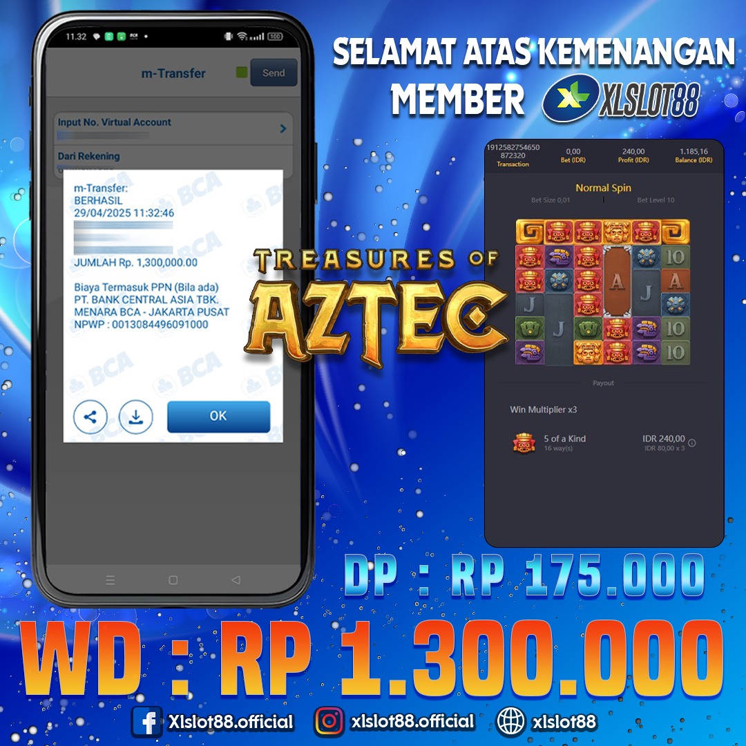 SELAMAT ATAS KEMENANGAN MEMBER XLSLOT88