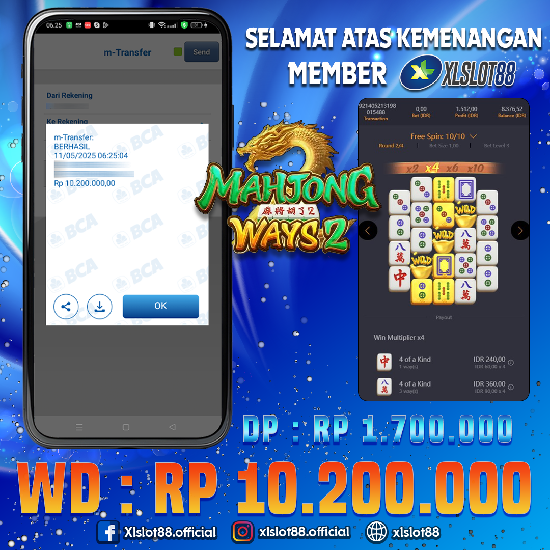 SELAMAT ATAS KEMENANGAN MEMBER XLSLOT88