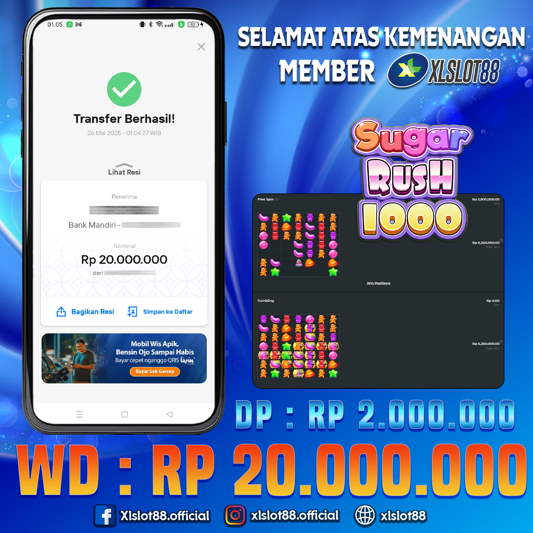 SELAMAT ATAS KEMENANGAN MEMBER XLSLOT88