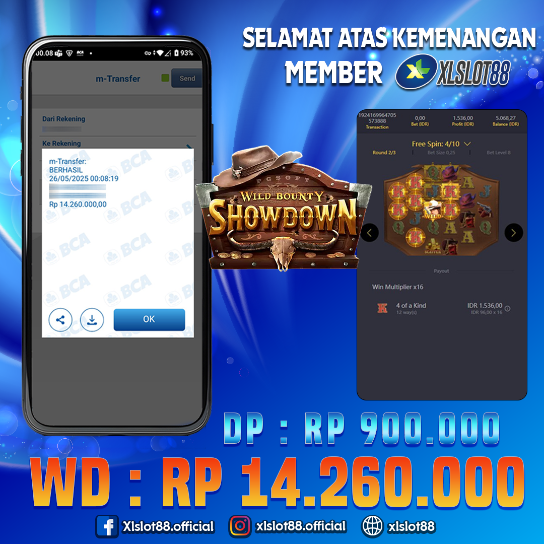 SELAMAT ATAS KEMENANGAN MEMBER XLSLOT88