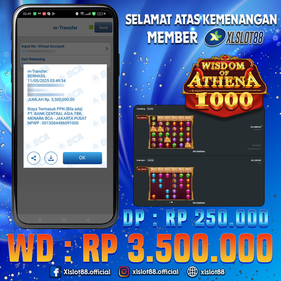 SELAMAT ATAS KEMENANGAN MEMBER XLSLOT88