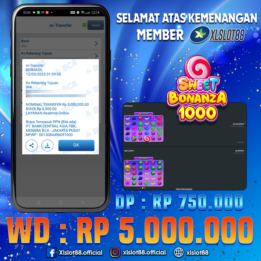 SELAMAT ATAS KEMENANGAN MEMBER XLSLOT88