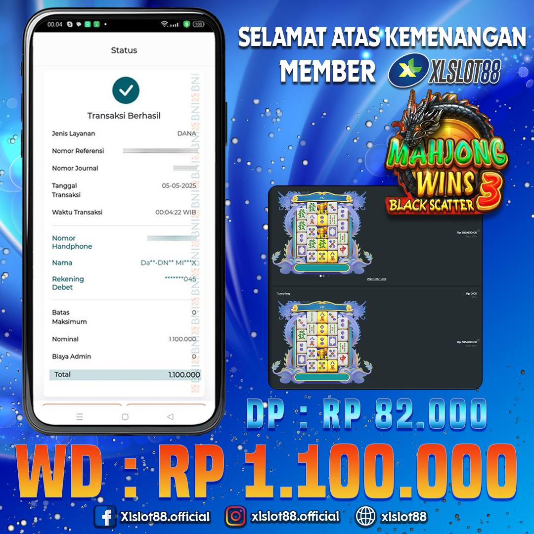 SELAMAT ATAS KEMENANGAN MEMBER XLSLOT88