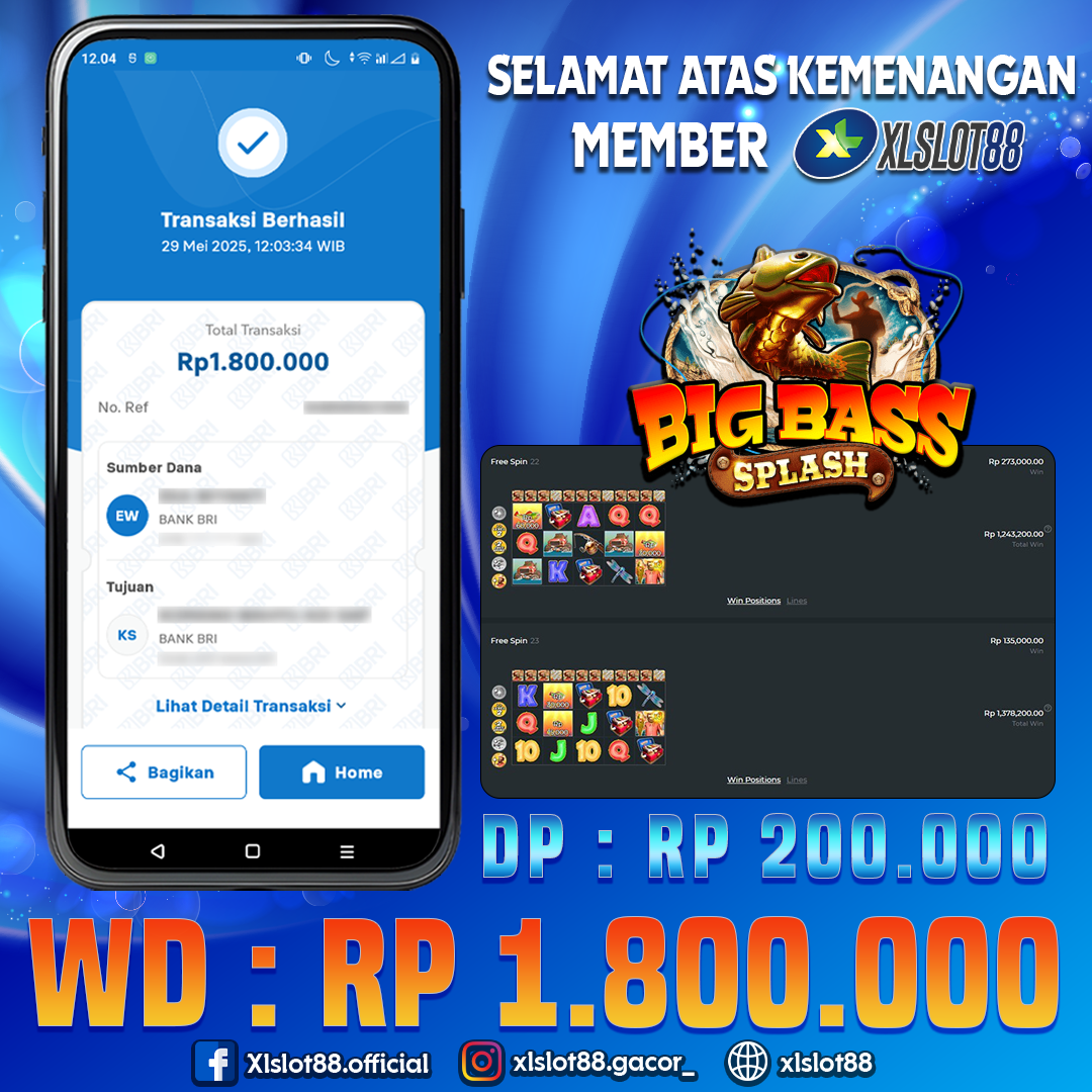 SELAMAT ATAS KEMENANGAN MEMBER XLSLOT88