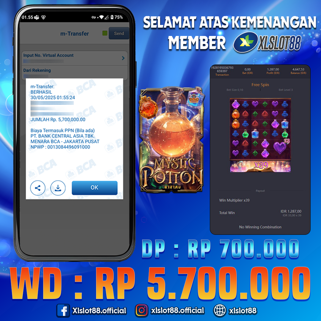 SELAMAT ATAS KEMENANGAN MEMBER XLSLOT88