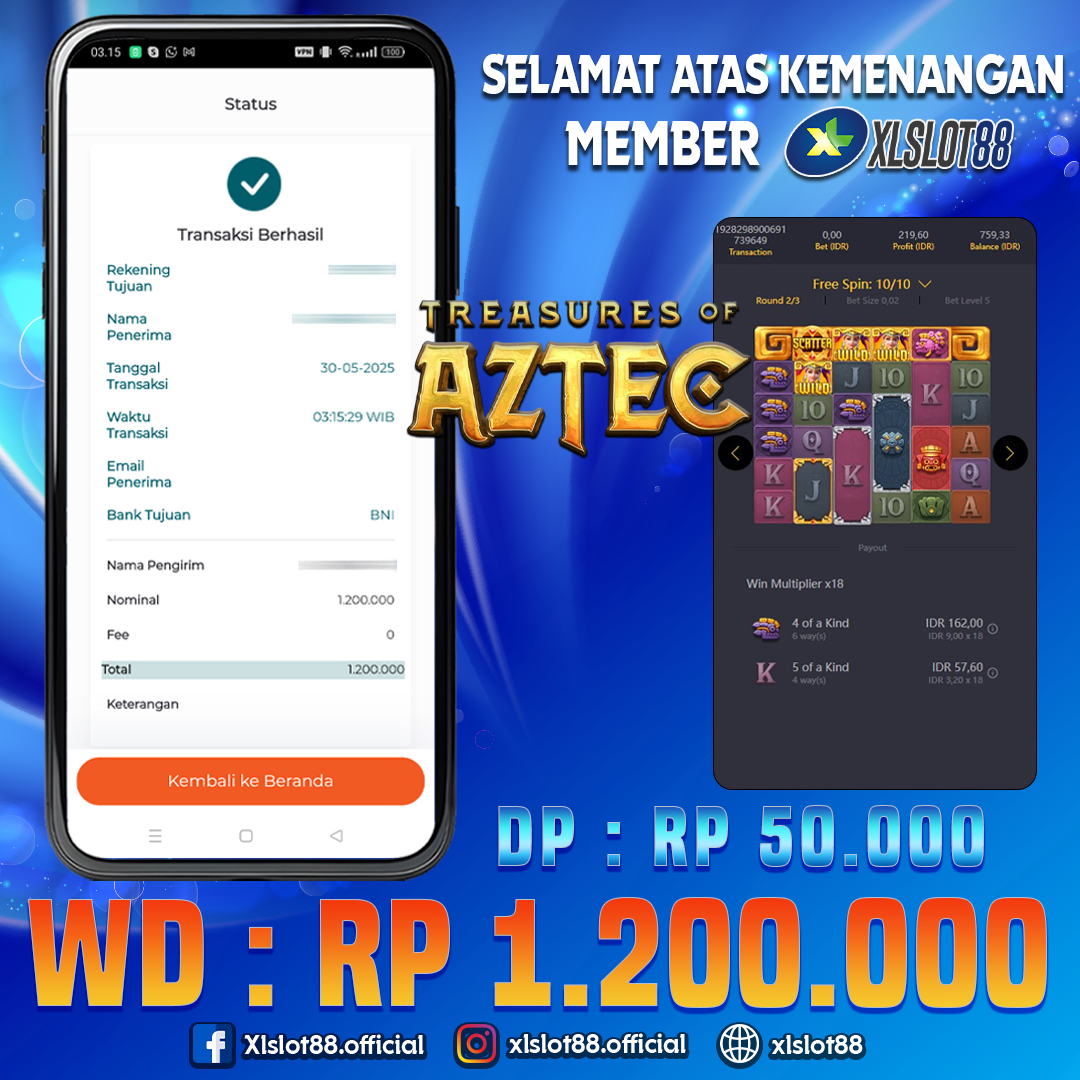 SELAMAT ATAS KEMENANGAN MEMBER XLSLOT88
