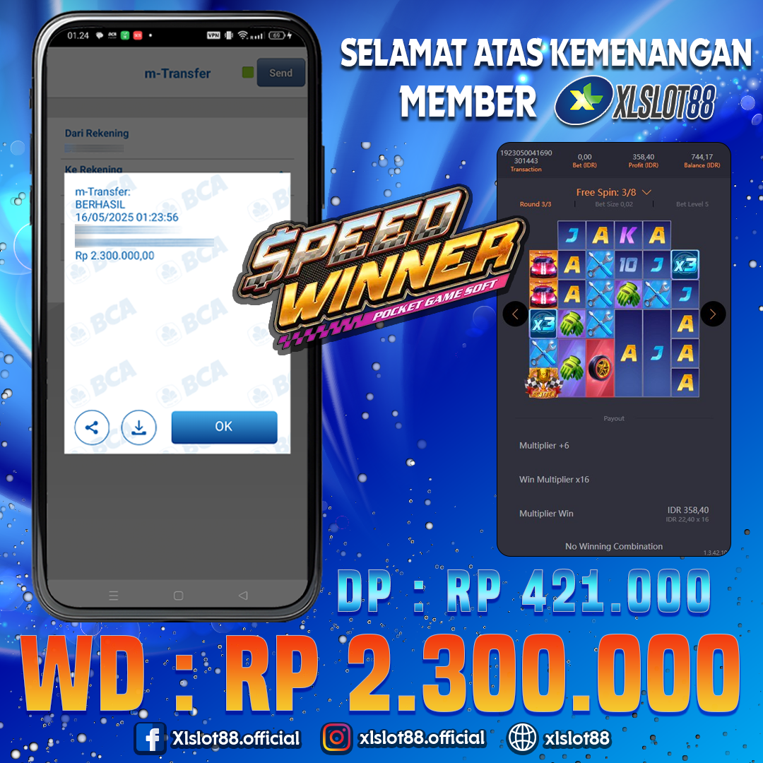 SELAMAT ATAS KEMENANGAN MEMBER XLSLOT88