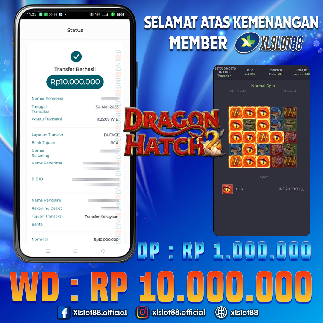 SELAMAT ATAS KEMENANGAN MEMBER XLSLOT88