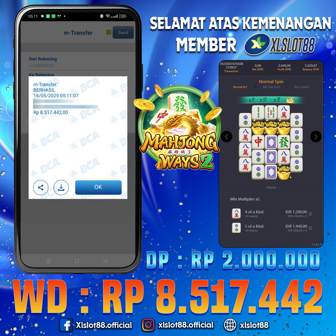 SELAMAT ATAS KEMENANGAN MEMBER XLSLOT88
