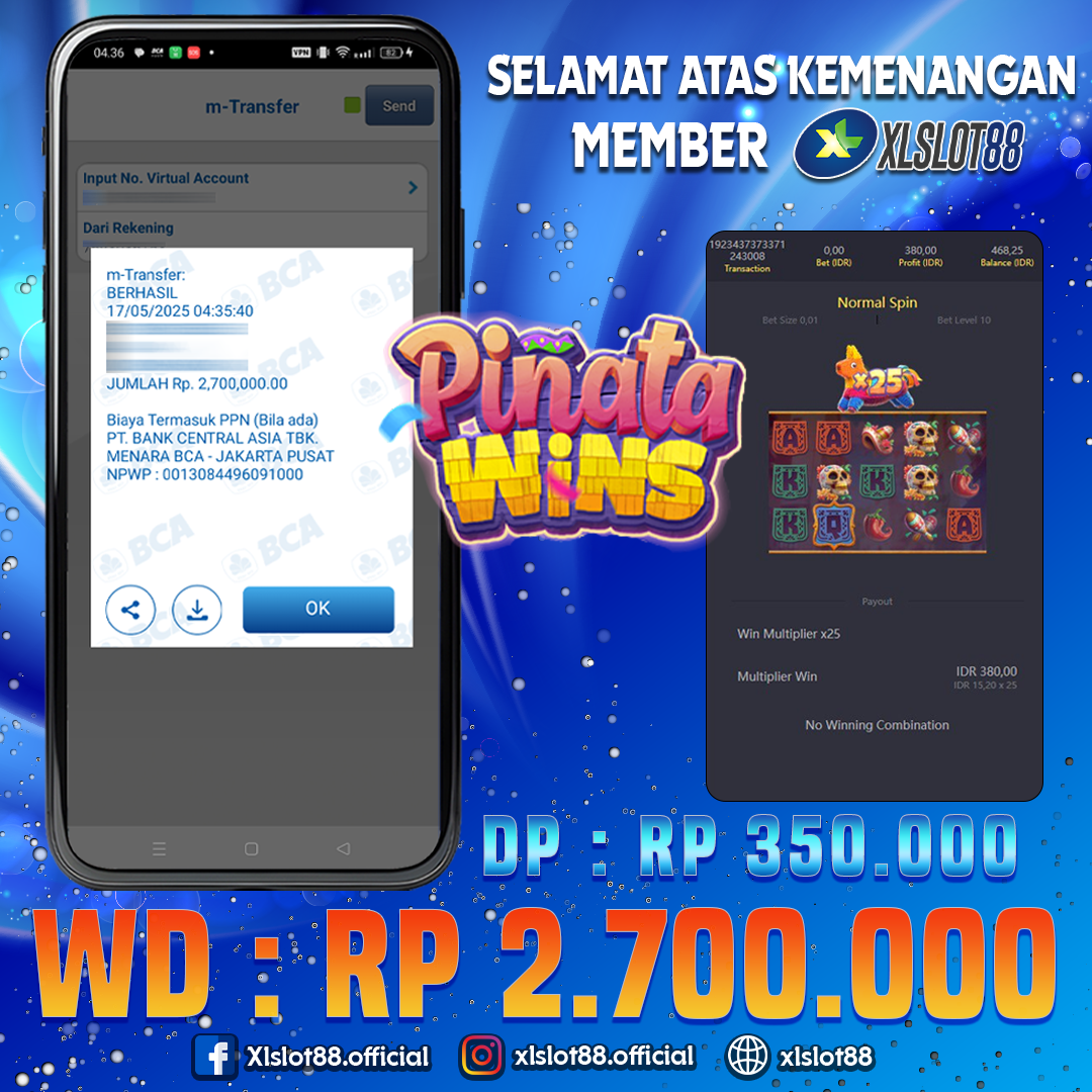 SELAMAT ATAS KEMENANGAN MEMBER XLSLOT88