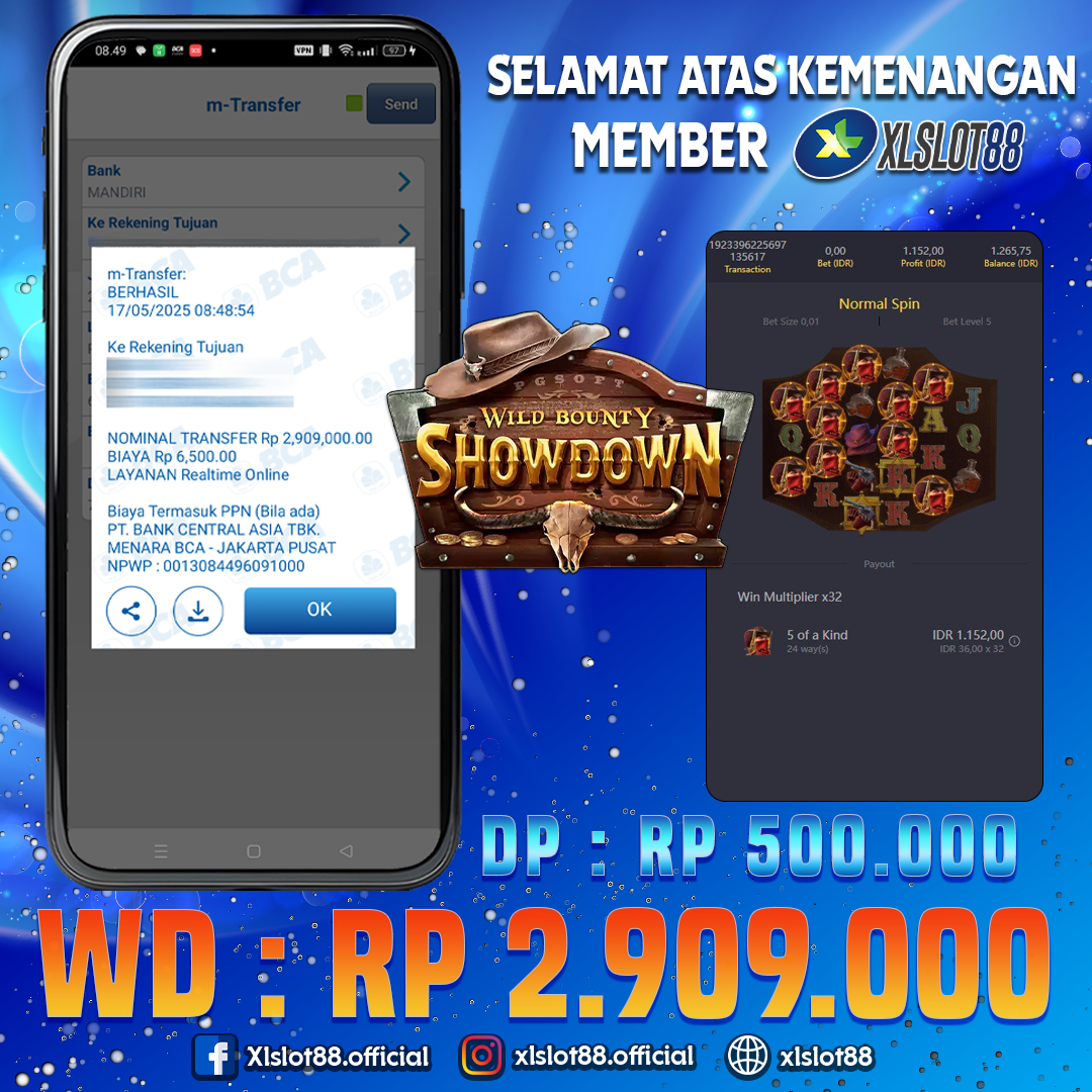 SELAMAT ATAS KEMENANGAN MEMBER XLSLOT88