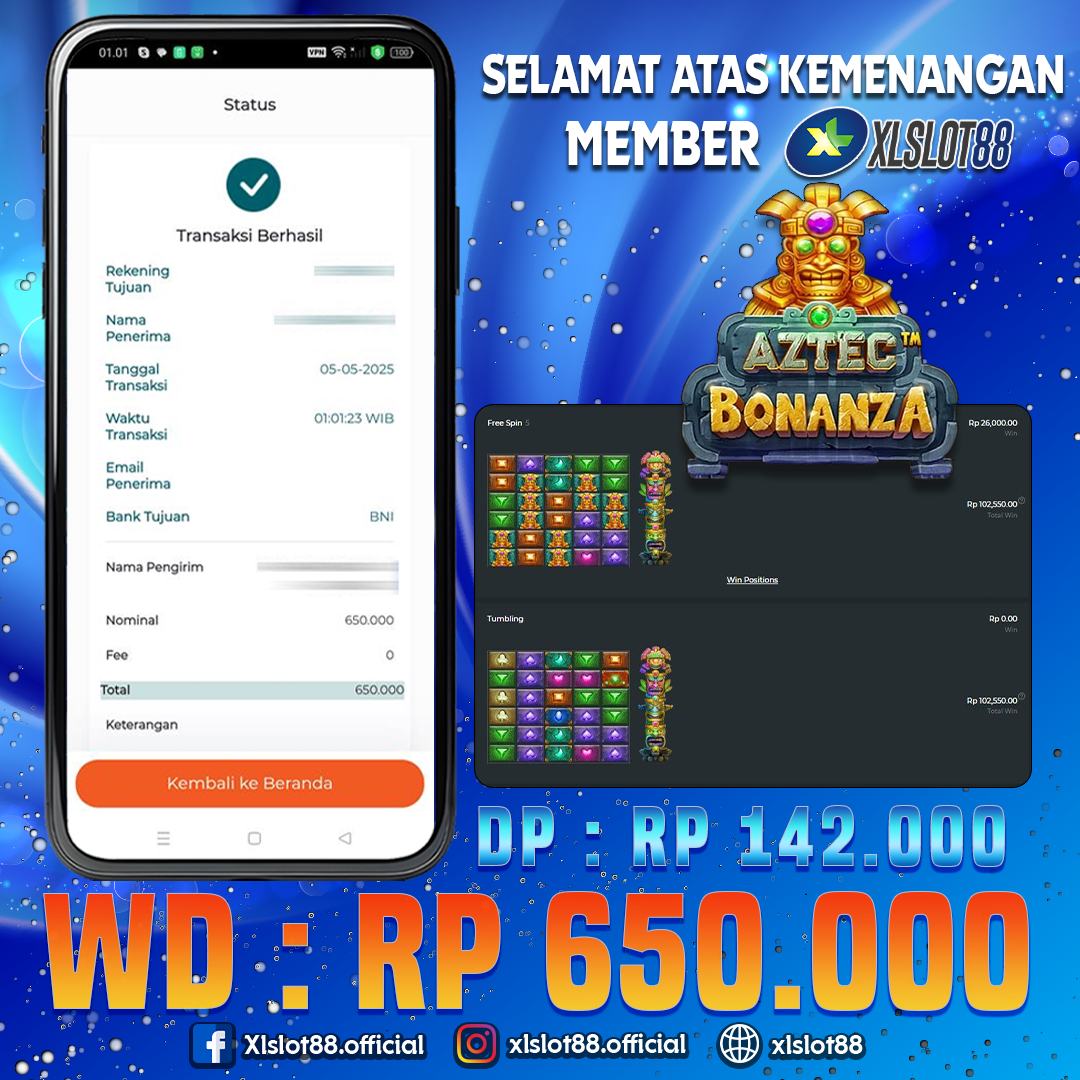 SELAMAT ATAS KEMENANGAN MEMBER XLSLOT88