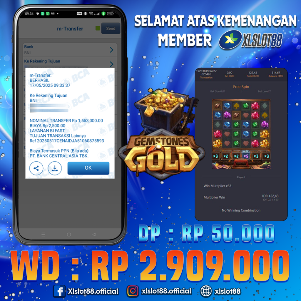 SELAMAT ATAS KEMENANGAN MEMBER XLSLOT88