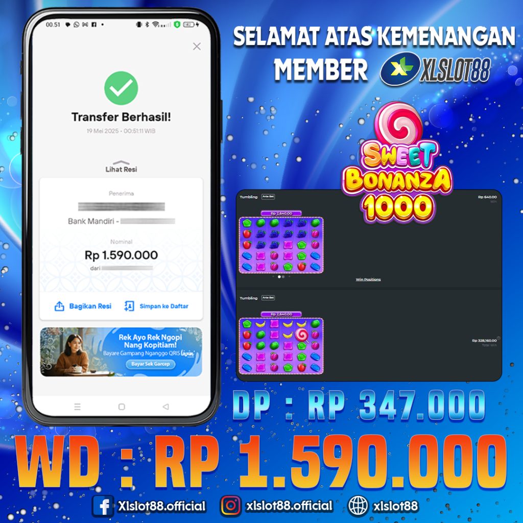SELAMAT ATAS KEMENANGAN MEMBER XLSLOT88
