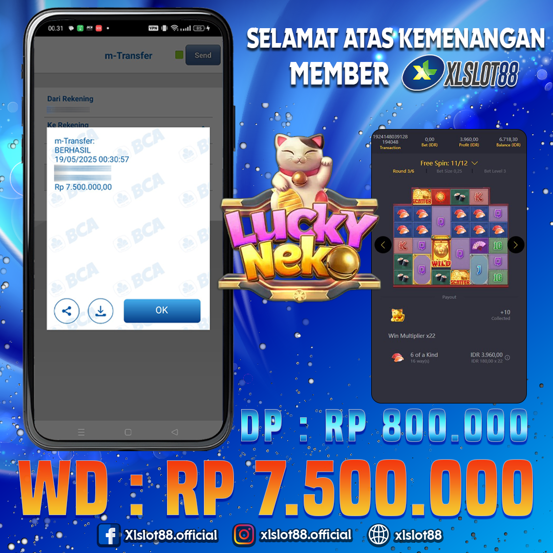 SELAMAT ATAS KEMENANGAN MEMBER XLSLOT88