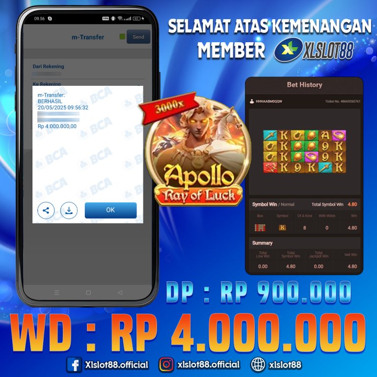 SELAMAT ATAS KEMENANGAN MEMBER XLSLOT88