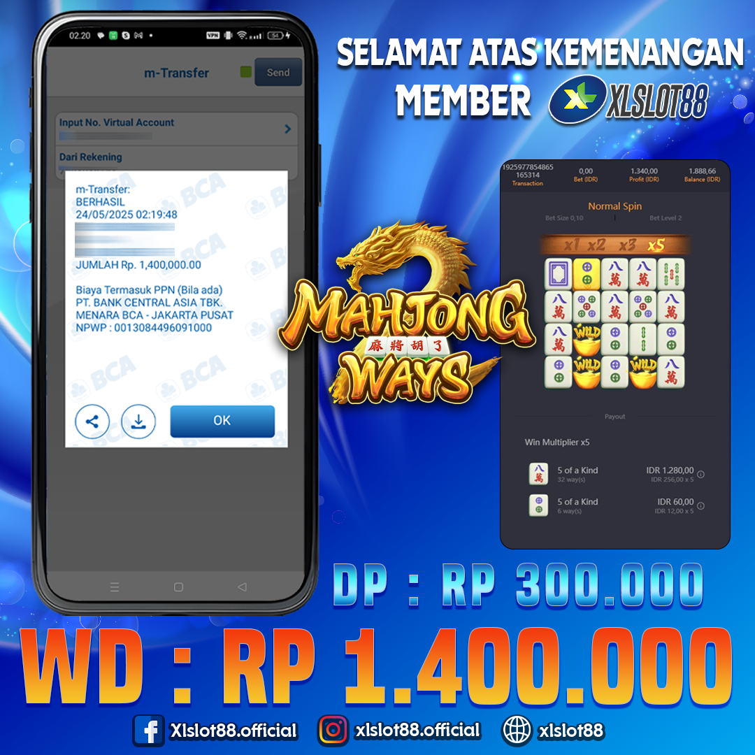 SELAMAT ATAS KEMENANGAN MEMBER XLSLOT88