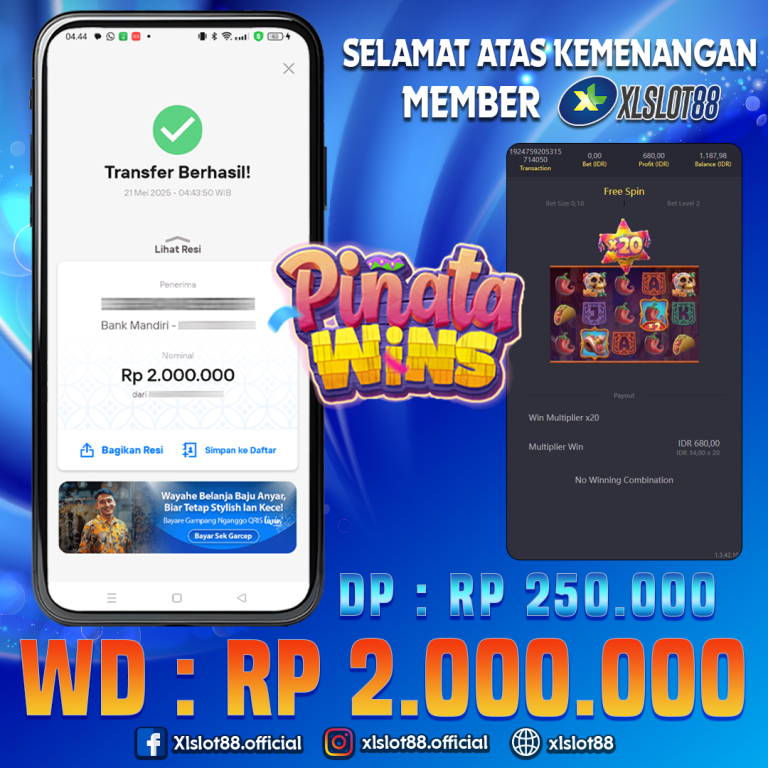 SELAMAT ATAS KEMENANGAN MEMBER XLSLOT88