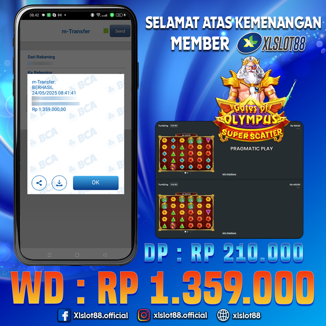SELAMAT ATAS KEMENANGAN MEMBER XLSLOT88