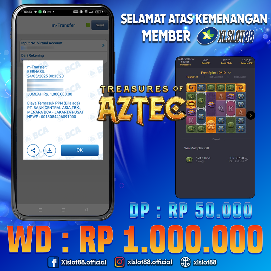 SELAMAT ATAS KEMENANGAN MEMBER XLSLOT88