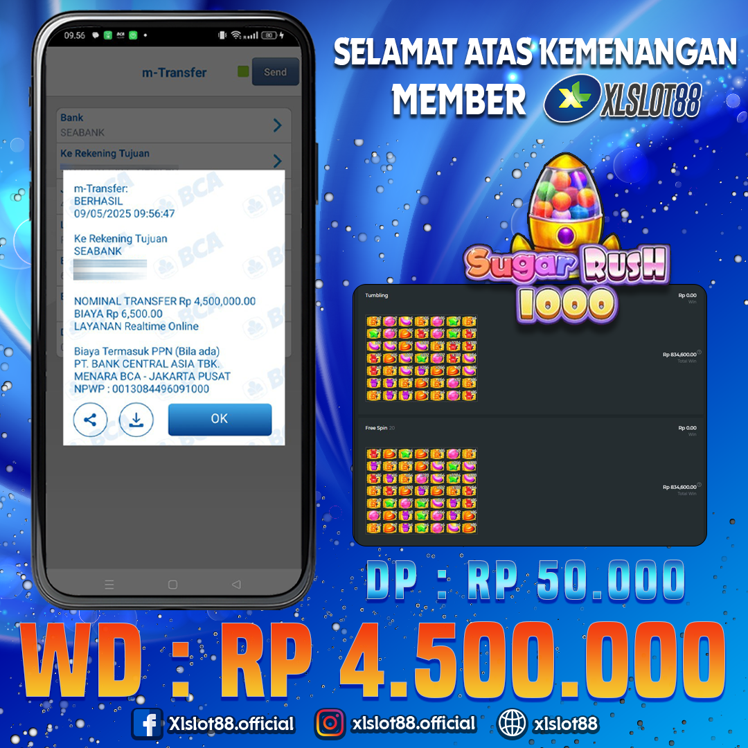 SELAMAT ATAS KEMENANGAN MEMBER XLSLOT88