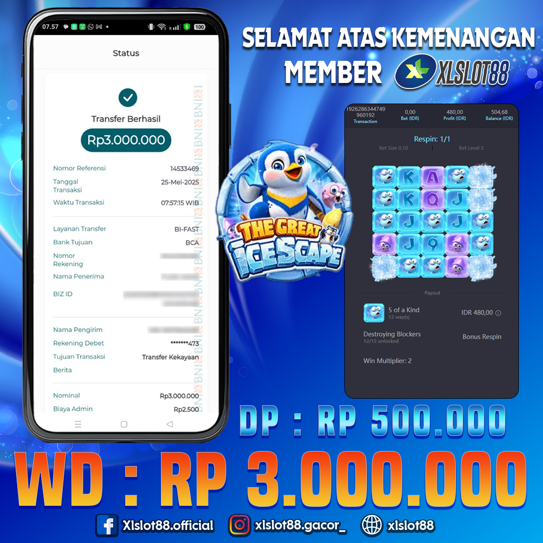 SELAMAT ATAS KEMENANGAN MEMBER XLSLOT88