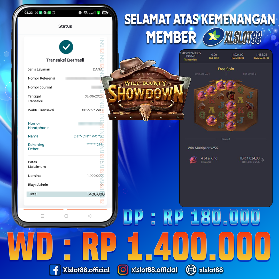 SELAMAT ATAS KEMENANGAN MEMBER XLSLOT88