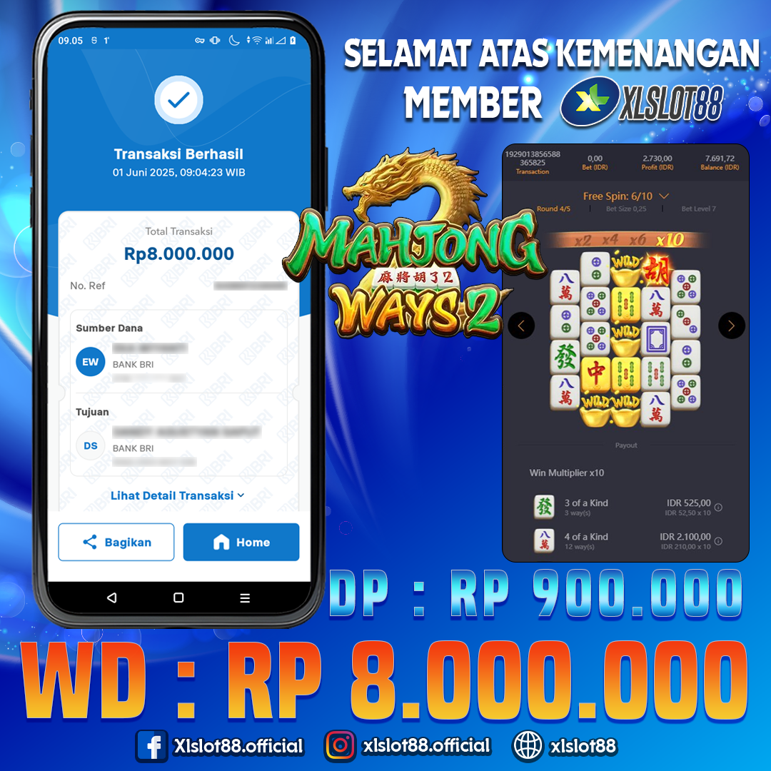 SELAMAT ATAS KEMENANGAN MEMBER XLSLOT88