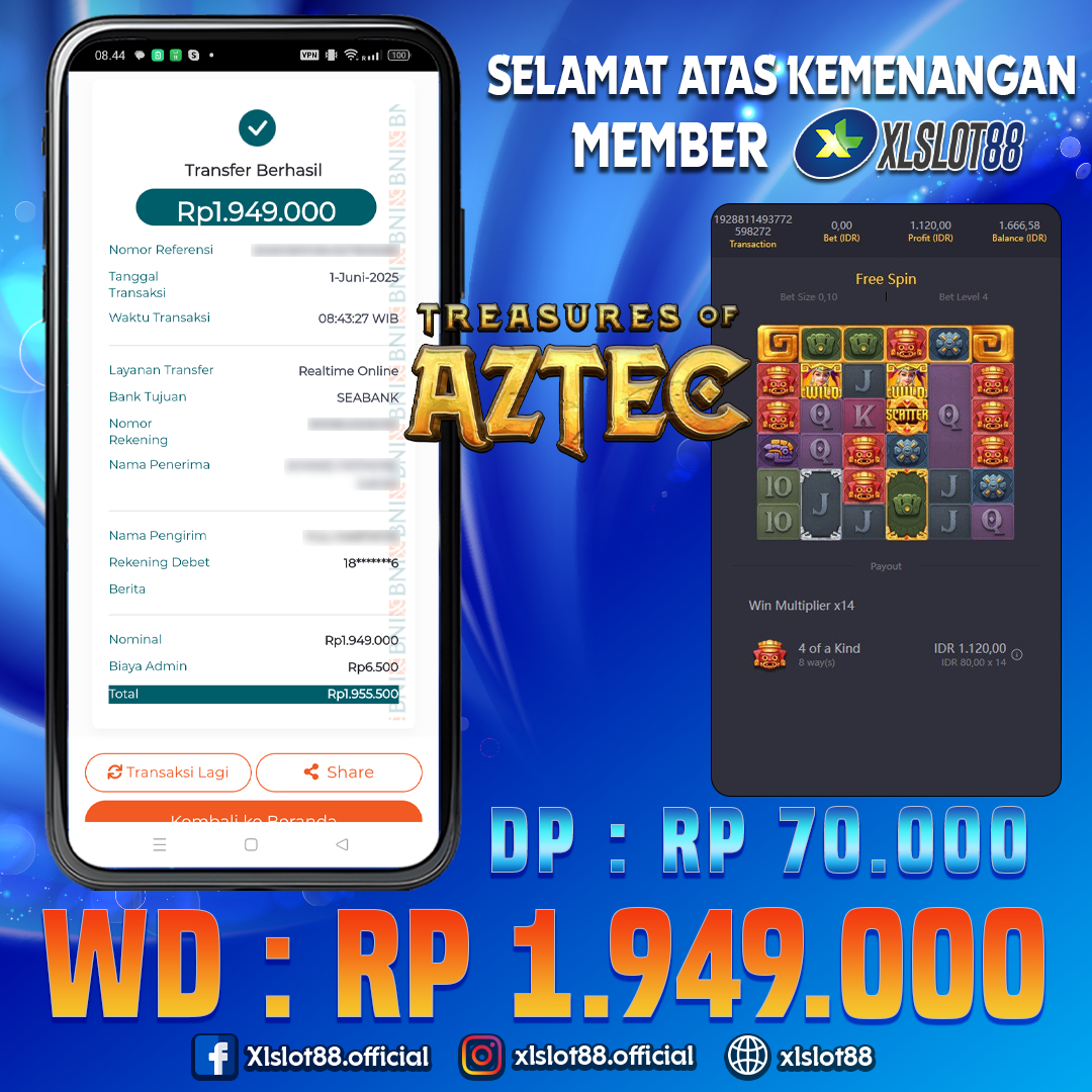 SELAMAT ATAS KEMENANGAN MEMBER XLSLOT88