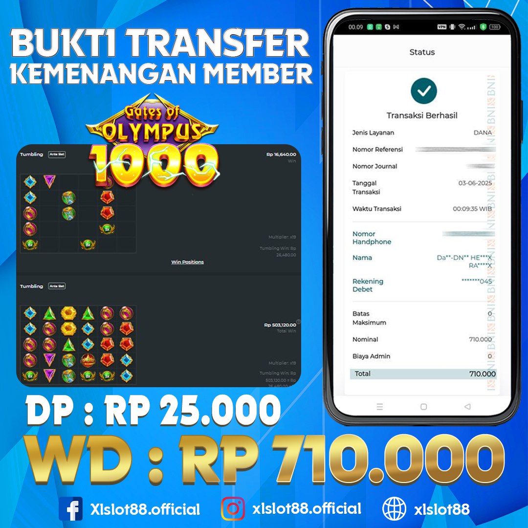 SELAMAT ATAS KEMENANGAN MEMBER XLSLOT88
