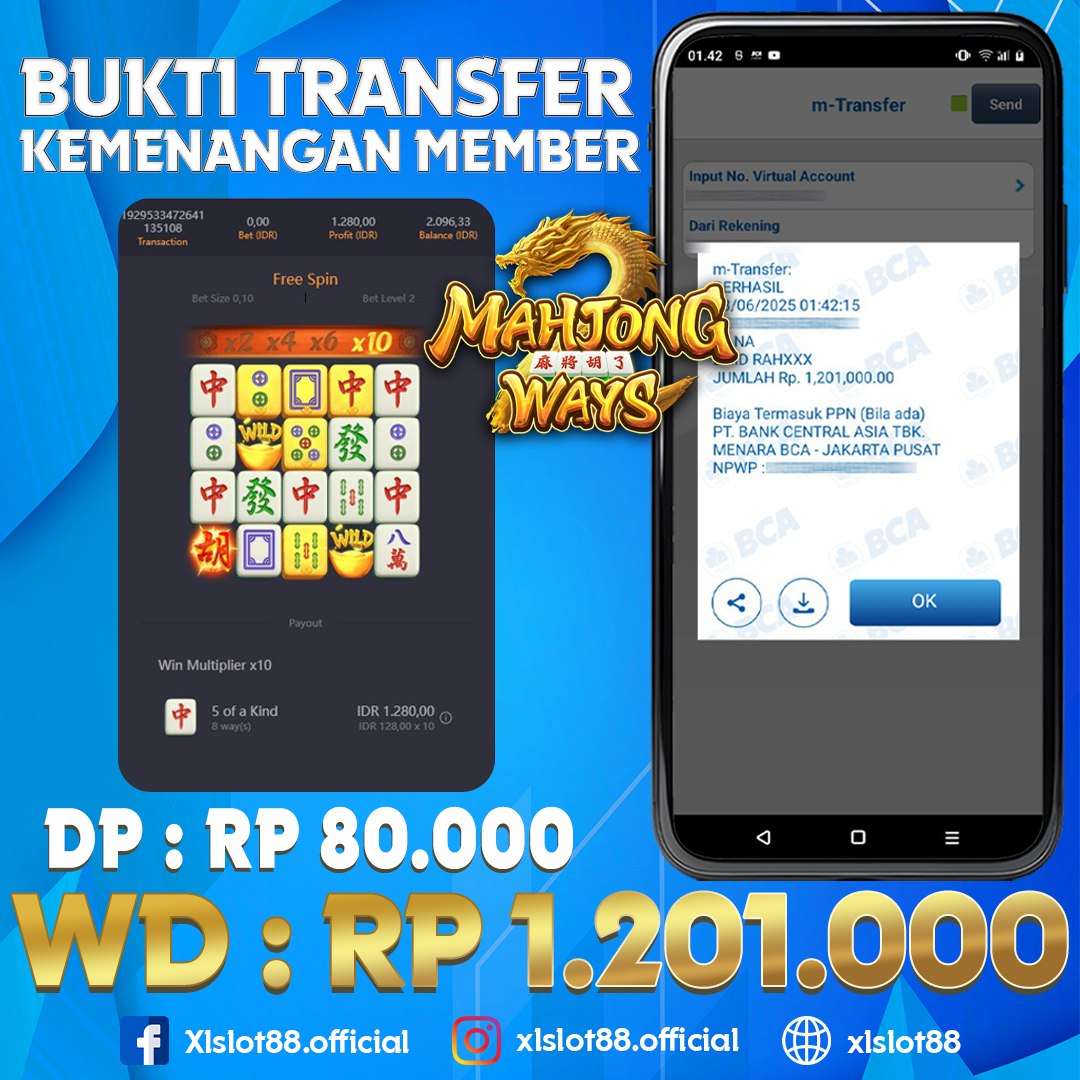 SELAMAT ATAS KEMENANGAN MEMBER XLSLOT88