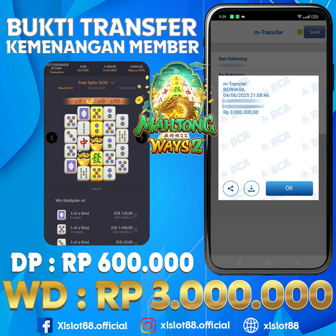 SELAMAT ATAS KEMENANGAN MEMBER XLSLOT88