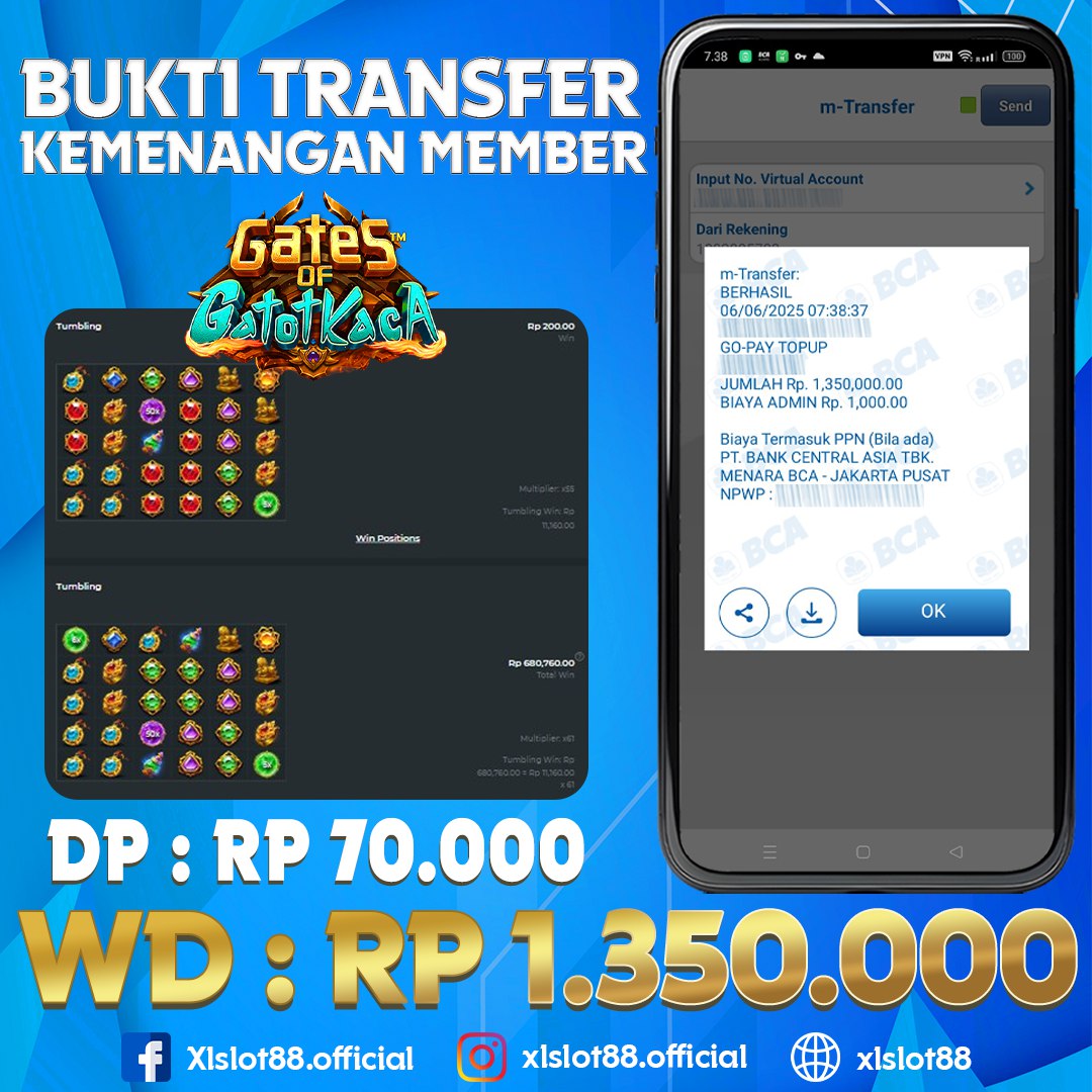 SELAMAT ATAS KEMENANGAN MEMBER XLSLOT88