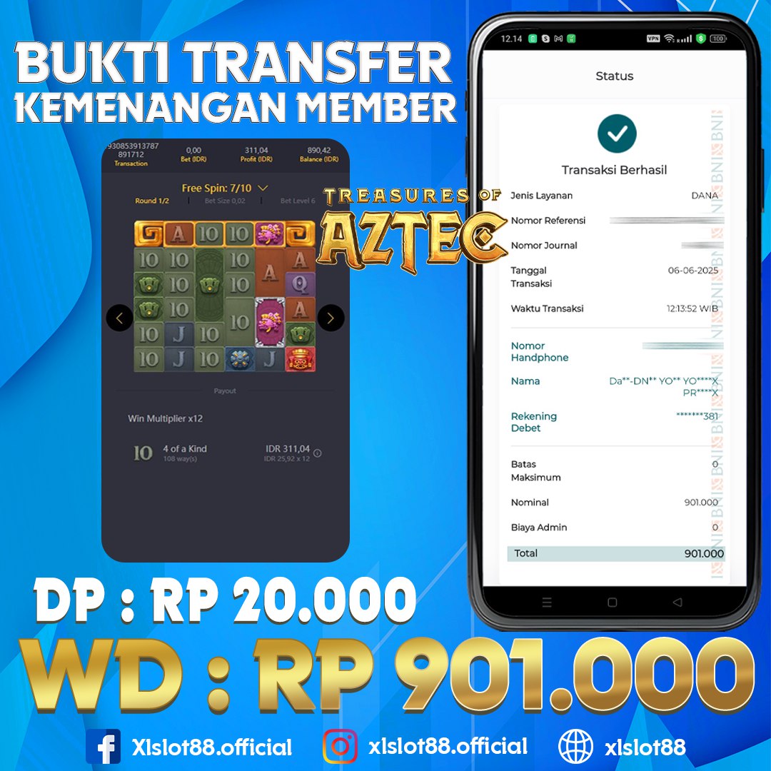 SELAMAT ATAS KEMENANGAN MEMBER XLSLOT88