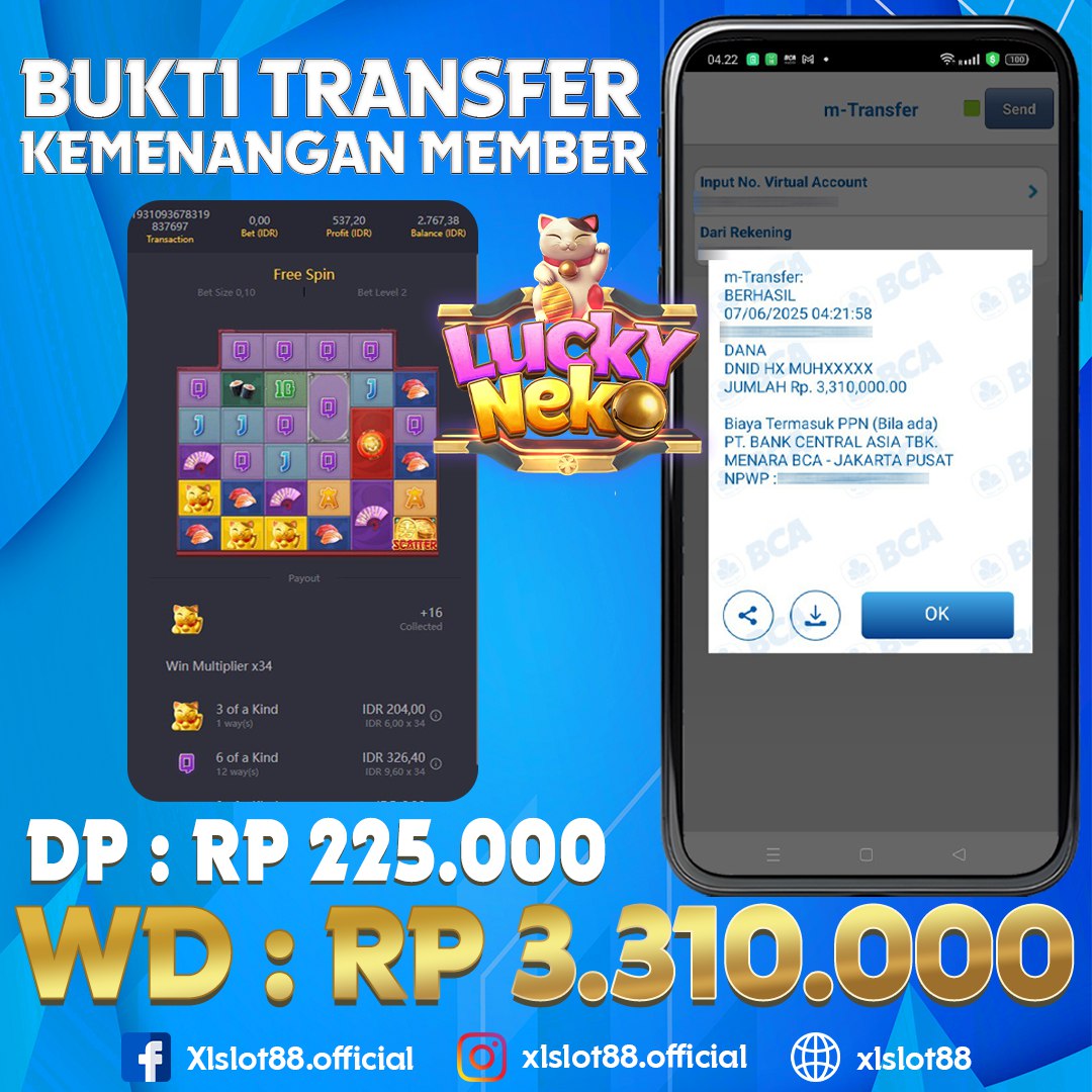 SELAMAT ATAS KEMENANGAN MEMBER XLSLOT88
