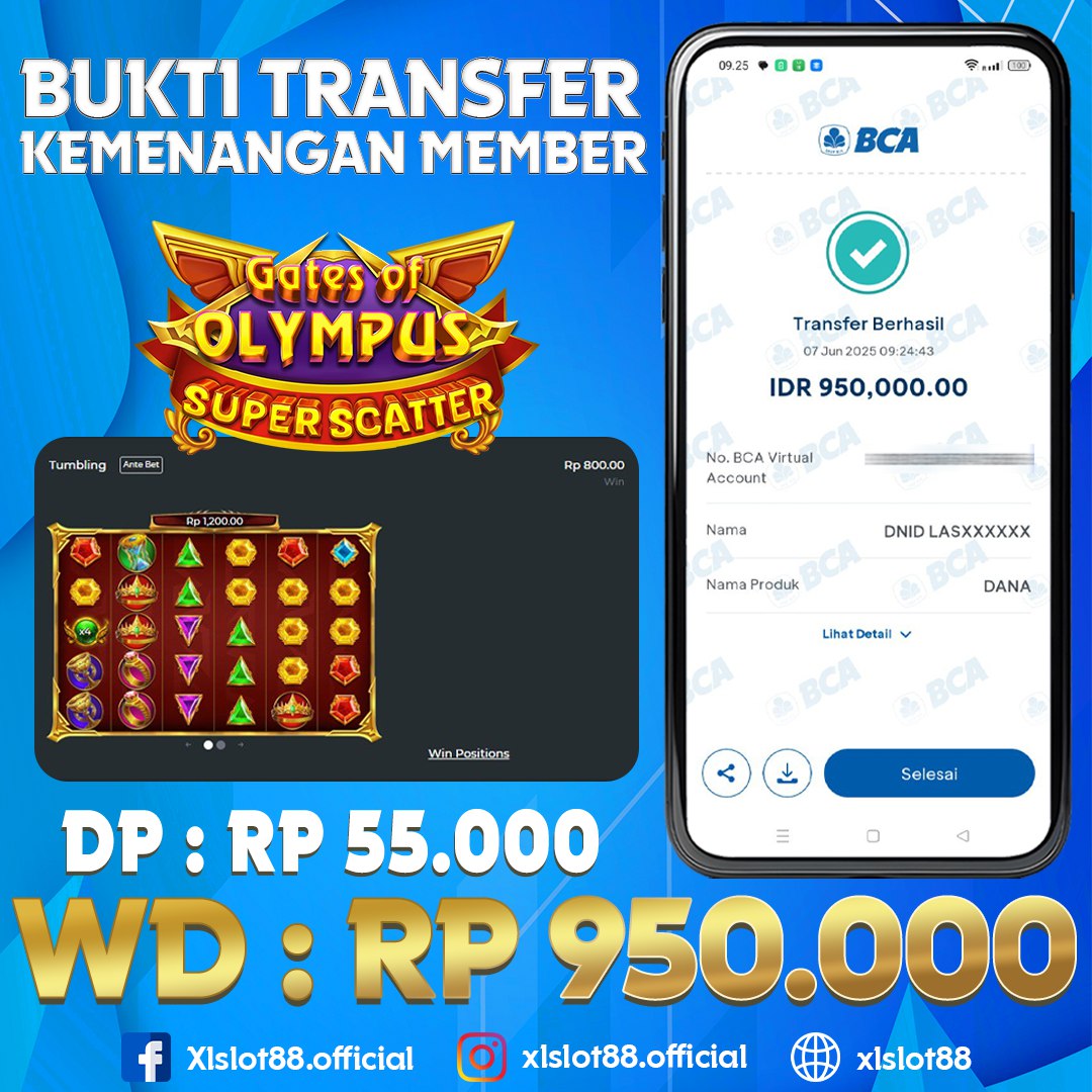 SELAMAT ATAS KEMENANGAN MEMBER XLSLOT88