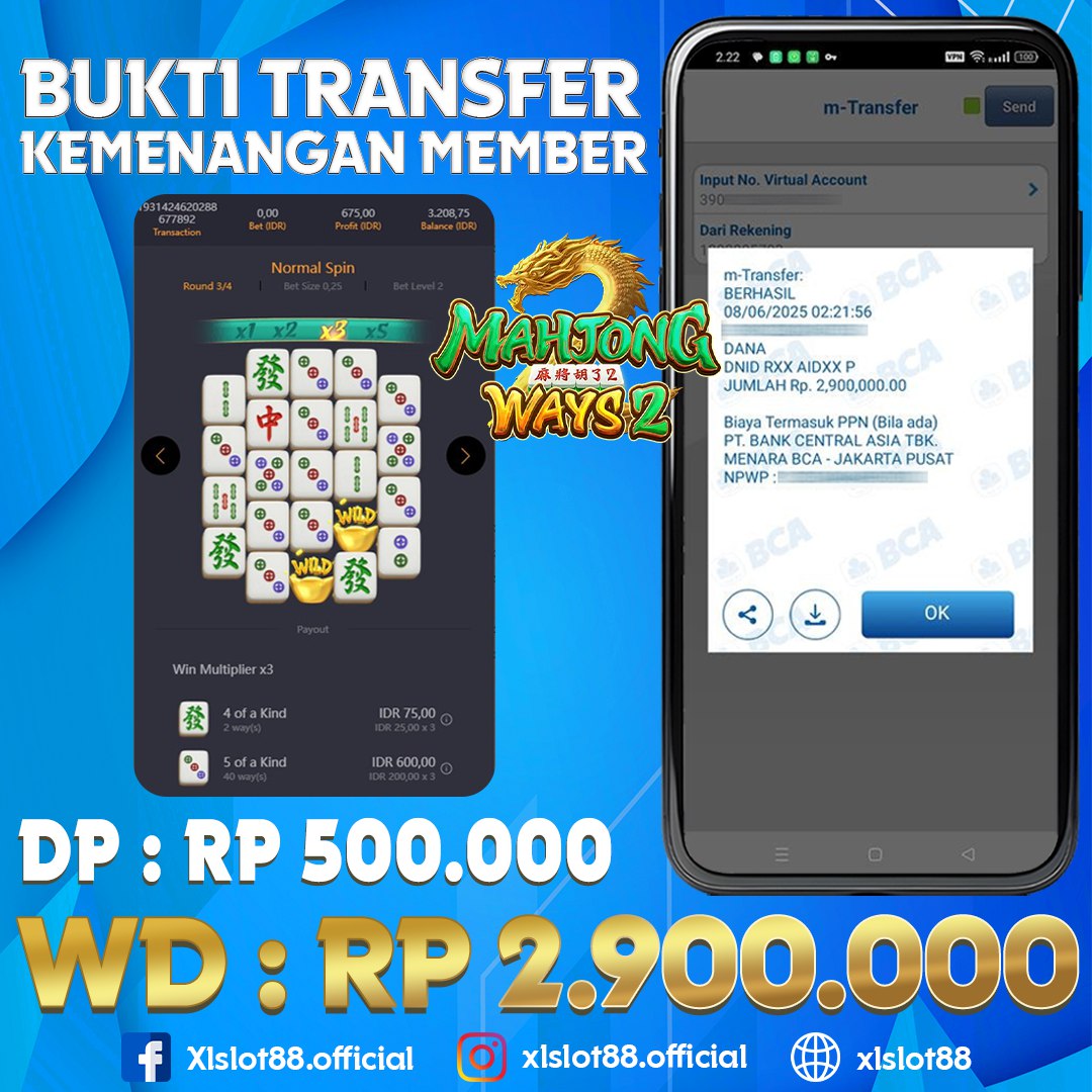 SELAMAT ATAS KEMENANGAN MEMBER XLSLOT88