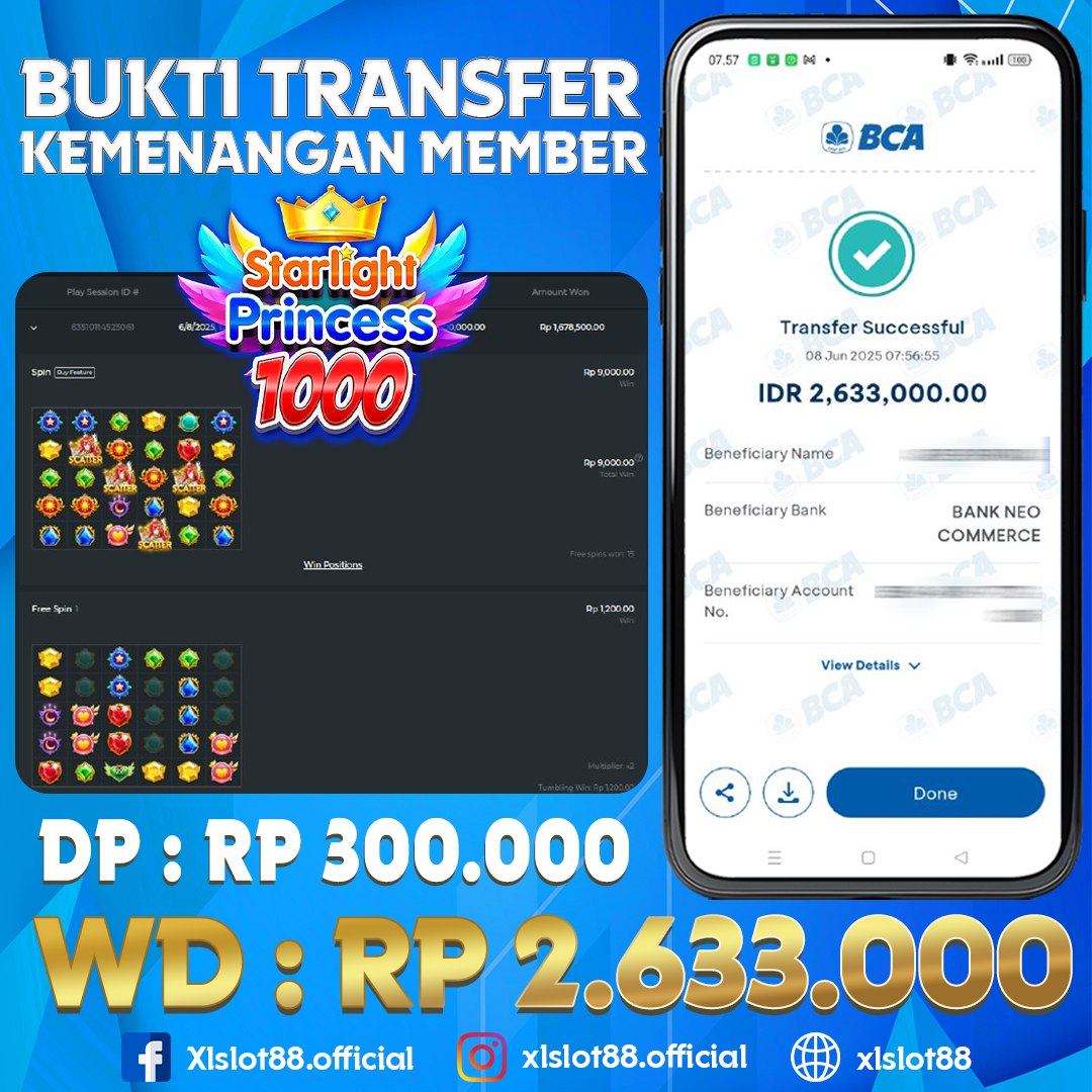 SELAMAT ATAS KEMENANGAN MEMBER XLSLOT88