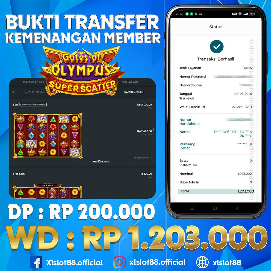 SELAMAT ATAS KEMENANGAN MEMBER XLSLOT88